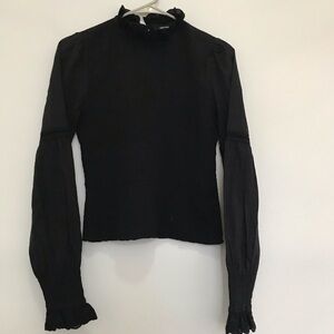 Me+Em Mango Black Long-Sleeve Top Size 4